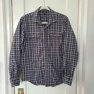 Men's grey and black button down